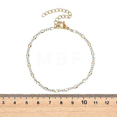 2Pcs 2 Colors 304 Stainless Steel Figaro Chains Bracelet Sets BJEW-JB14356-02-1
