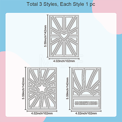 Rectangle Carbon Steel Cutting Dies Stencils DIY-WH0309-1637-1