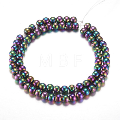 Electroplate Magnetic Synthetic Hematite Bead Strands G-A165A-6mm-01-1