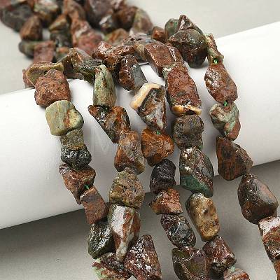 Raw Rough Natural Green Opal Beads Strands G-M453-D13-1