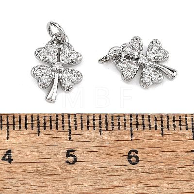 SHEGRACE Brass Micro Pave Clear Cubic Zirconia Charms XGRQ2O411-415P-1