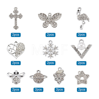 Alloy Rhinestone Pendants RB-TA0001-04-1