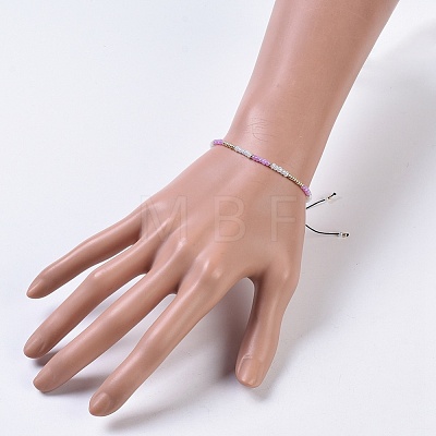 Nylon Thread Braided Beads Bracelets BJEW-JB04350-M-1
