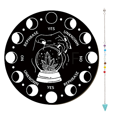 1Pc Chakra Gemstones Dowsing Pendulum Pendants FIND-CN0001-15I-1