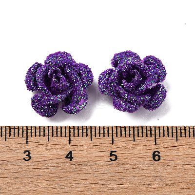 3D Rose Flower Baking Paint Aluminum Beads FIND-L019-01D-1