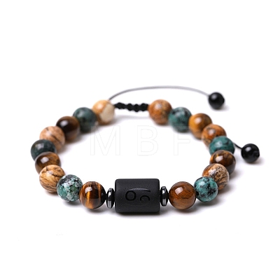 Natural Mixed Gemstone Braided Bead Bracelets PW-WG96204-16-1