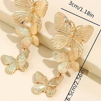Butterfly Alloy Dangle Stud Earrings FS-WG3D962-01-1