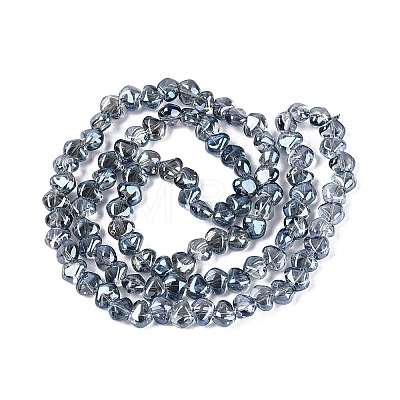 Electroplate Transparent Glass Beads Strands EGLA-Q133-01A-02-1