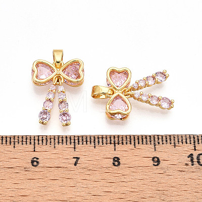 Brass Micro Pave Cubic Zirconia Pendants KK-N257-26B-G-1