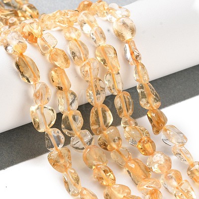 Heated Natural Citrine Beads Strands X-G-P497-01C-39-1