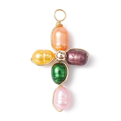 Dyed Natural Cultured Freshwater Pearl Pendants PALLOY-JF02230-01-1