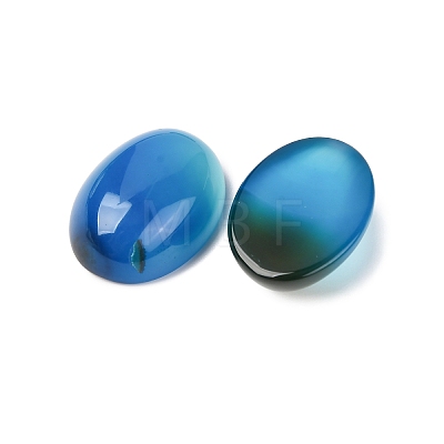 Dyed Oval Natural Blue Agate Cabochons X-G-K020-18x13mm-08-1