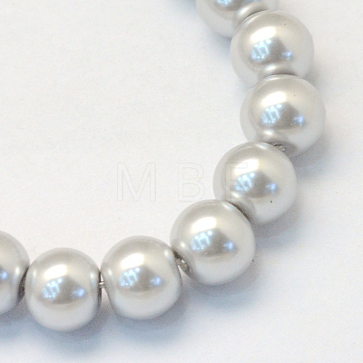 Baking Painted Pearlized Glass Pearl Round Bead Strands X-HY-Q003-6mm-62-1
