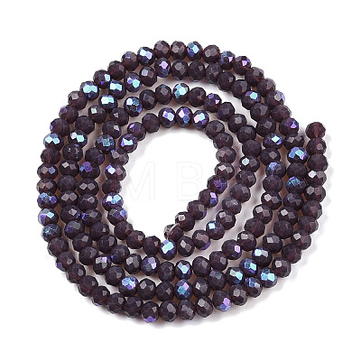 Electroplate Opaque Solid Color Glass Beads Strands EGLA-A044-P2mm-L11-1