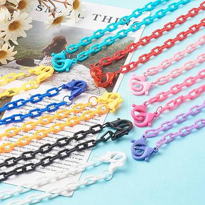 Acrylic Cable Chain Necklace Sets NJEW-JN03635-1