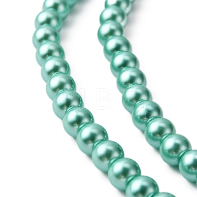 Eco-Friendly Dyed Glass Pearl Bead Strands HY-A008-6mm-RB-M-1