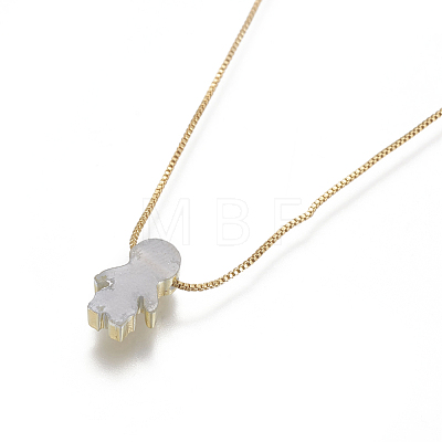 Brass Pendant Necklaces NJEW-I105-07G-1