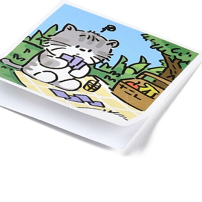 60Pcs PVC Self Adhesive Cat Cartoon Stickers STIC-B001-13-1