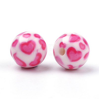 Opaque Printed Acrylic Beads LS-MACR-S271-10mm-21-1