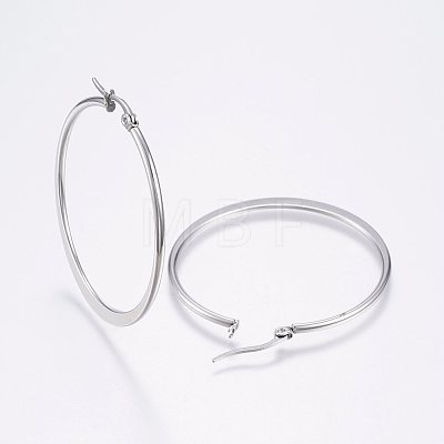 Tarnish Resistant 304 Stainless Steel Big Hoop Earrings X-EJEW-F105-18P-1