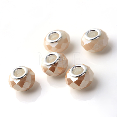 Electroplated Glass European Beads GPDL-Q020-04-1