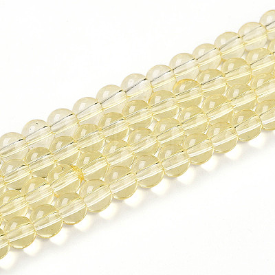 Baking Paint Transparent Glass Beads Strands DGLA-N006-6mm-03-1