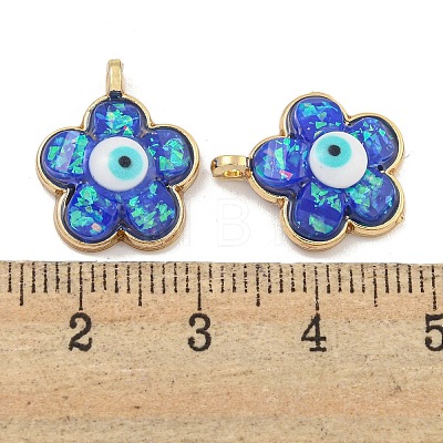 Translucent Evil Eye Resin Pendants KK-M219-22G-07-1