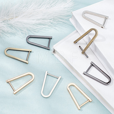 WADORN 8Pcs 4 Colors Alloy D-Rings with Screw Shackle FIND-WR0005-84-1