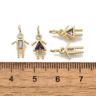 Brass Micro Pave Cubic Zirconia Pendants KK-D339-02G-02-1