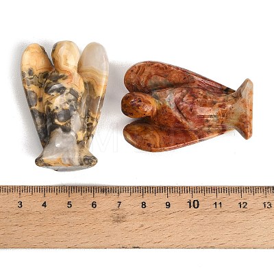 Natural Crazy Agate Carved Angel Figurines G-O200-03J-05-1