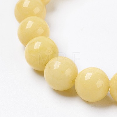 Natural Mashan Jade Beaded Stretch Bracelet BJEW-P207-01-8mm-1