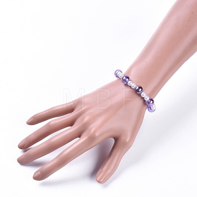 Transparent Acrylic Imitated Pearl  Stretch Kids Bracelets BJEW-JB04575-04-1