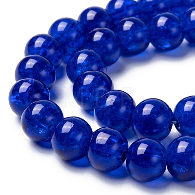Spray Painted Crackle Glass Beads Strands CCG-Q001-8mm-14-1