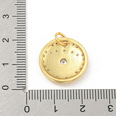 Rack Plating Brass Micro Pave Cubic Zirconia Pendants KK-P277-26G-1