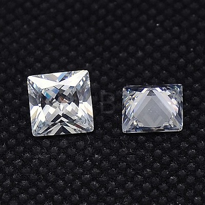 10PCS Clear Grade A Square Shaped Cubic Zirconia Pointed Back Cabochons X-ZIRC-M004-8x8mm-007-1