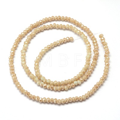 Faceted Rondelle Full Rainbow Plated Electroplate Glass Beads Strands EGLA-M004-2mm-A12-1