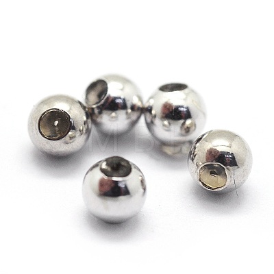 Anti-Tarnish Rhodium Plated 925 Sterling Silver Stopper Beads STER-I016-106B-P-1