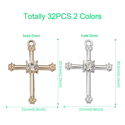 Cheriswelry 32Pcs 2 Colors Zinc Alloy Pendants ALRI-CW0001-01-1