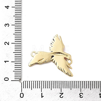 Brass Enamel Bird Connector Charms KK-H529-04G-1