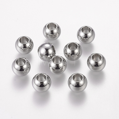 Tarnish Resistant 304 Stainless Steel European Beads LS-STAS-E034-1-1