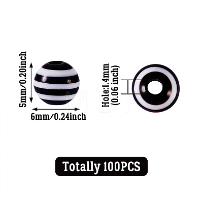 Striped Resin Beads RESI-TAG0001-01-1
