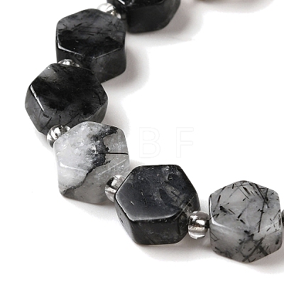 Natural Black Rutilated Quartz Beads Strands G-P534-A04-02-1