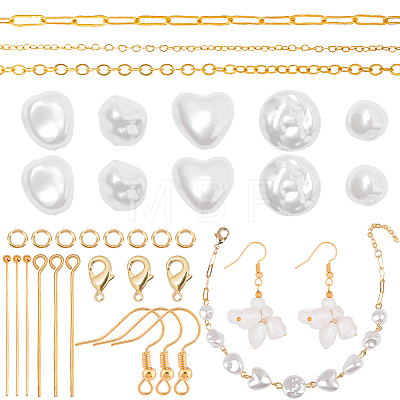 SUNNYCLUE DIY Imitation Pearl Earring Bracelet Making Kit DIY-SC0022-07-1