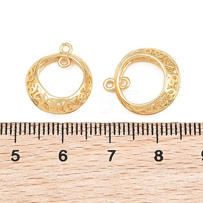 Brass Filigree Circle Connector Charms KK-CBA866A-04G-1