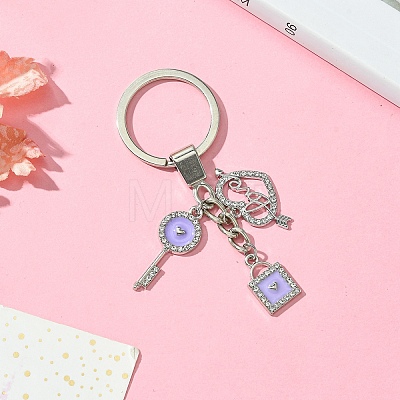 Alloy Enamel & Rhinestone Keychain KEYC-YW00074-01-1