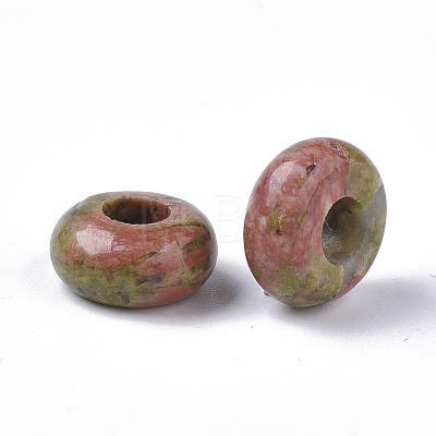 Natural Unakite European Beads X-G-Q503-06-1