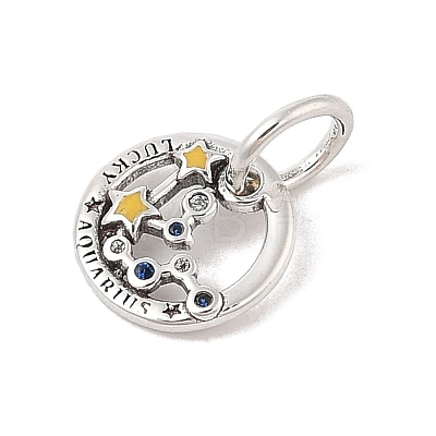 Luminous 925 Sterling Silver Rhinestone Constellation Charms STER-H114-01AS-03-1