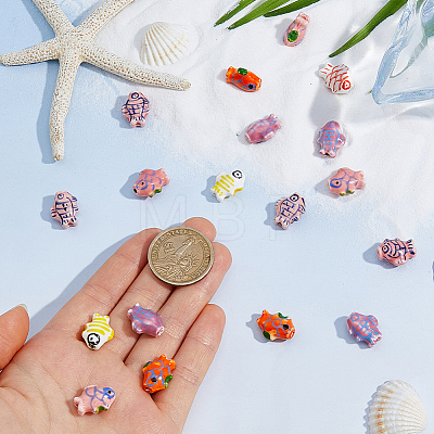 25Pcs Handmade Fish Porcelain Beads PORC-DC0001-18-1