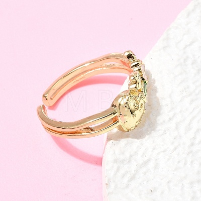 Brass Cuff Open Rings for Women RJEW-C164-05C-G-1