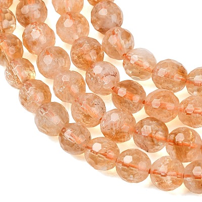 Natural Citrine Beads Strands GG-CBA59DD-C02-6mm-1